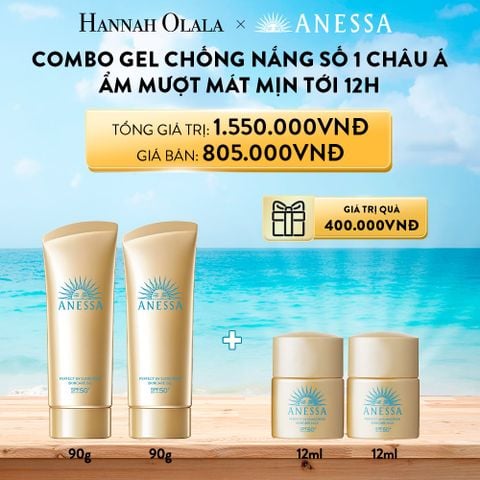  A488_DEAL 6: BỘ GEL CHỐNG NẮNG DƯỠNG ẨM ANESSA GOLD GEL 90G X2 