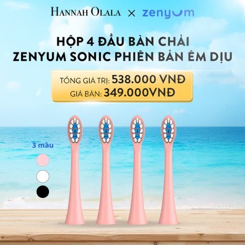  A62_DEAL 6: HỘP 4 ĐẦU BÀN CHẢI ZENYUM SONIC PHIÊN BẢN ÊM DỊU 