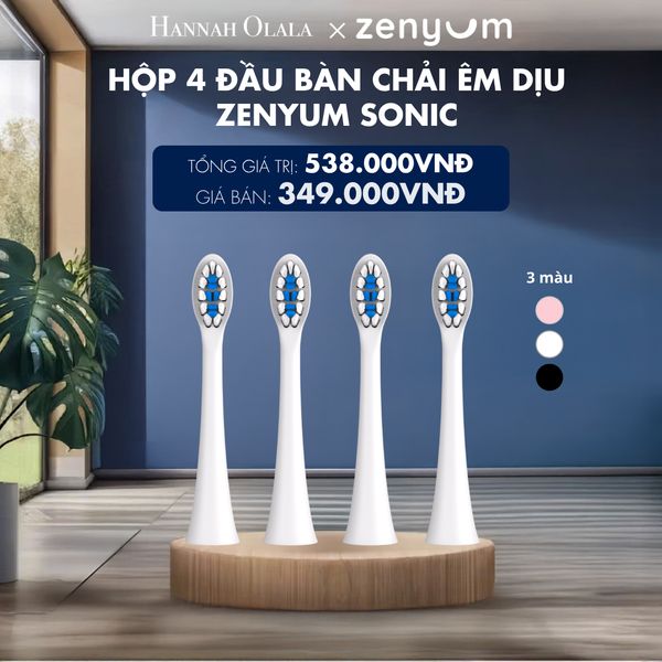  H190_DEAL 6: HỘP 4 ĐẦU BÀN CHẢI ZENYUM SONIC PHIÊN BẢN ÊM DỊU 