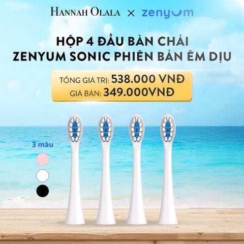  A62_DEAL 6: HỘP 4 ĐẦU BÀN CHẢI ZENYUM SONIC PHIÊN BẢN ÊM DỊU 