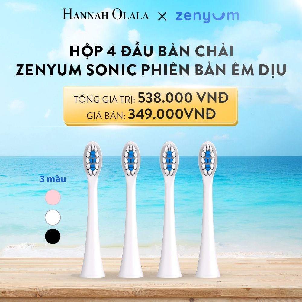  A62_DEAL 6: HỘP 4 ĐẦU BÀN CHẢI ZENYUM SONIC PHIÊN BẢN ÊM DỊU 