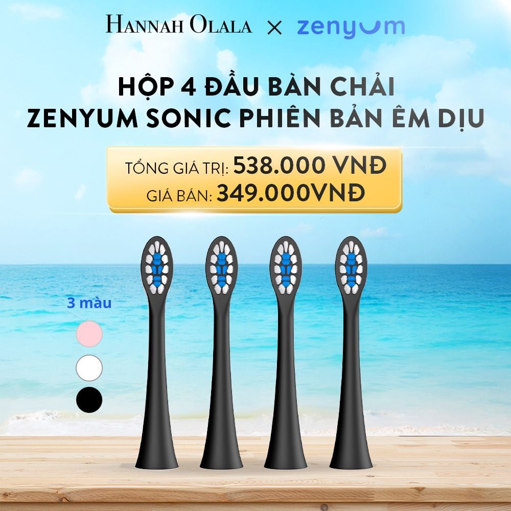  A62_DEAL 6: HỘP 4 ĐẦU BÀN CHẢI ZENYUM SONIC PHIÊN BẢN ÊM DỊU 