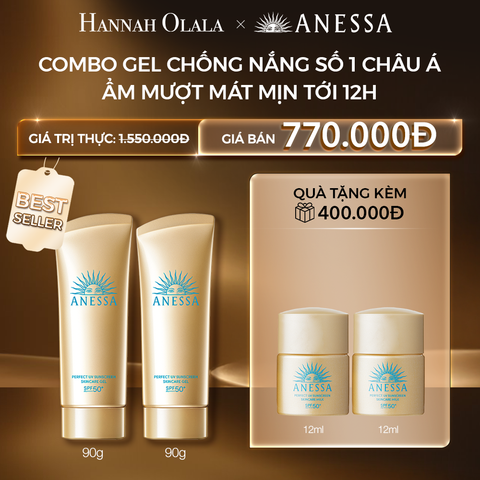  C31: DEAL 7: COMBO GEL CHỐNG NẮNG DƯỠNG DA DƯỠNG ẨM BẢO VỆ HOÀN HẢO ANESSA GOLD GEL SPF50+ PA++++ 90GX2 