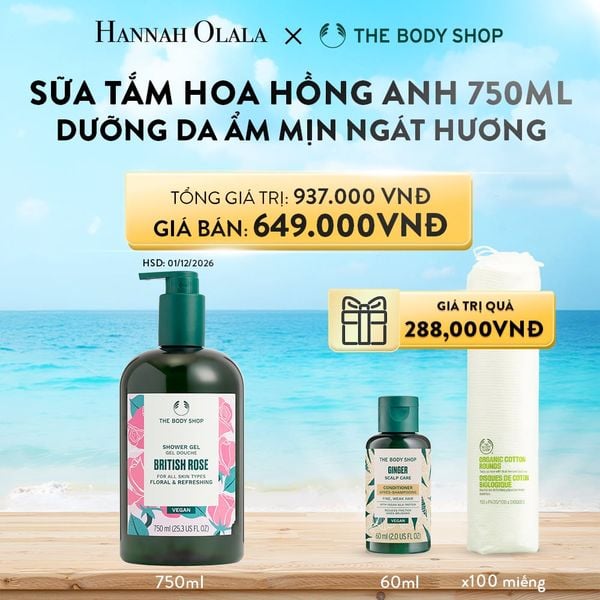  A72_DEAL 7: SỮA TẮM DƯỠNG ẨM DA HƯƠNG HOA HỒNG ANH QUỐC BRITISH ROSE SHOWER GEL 750ML 