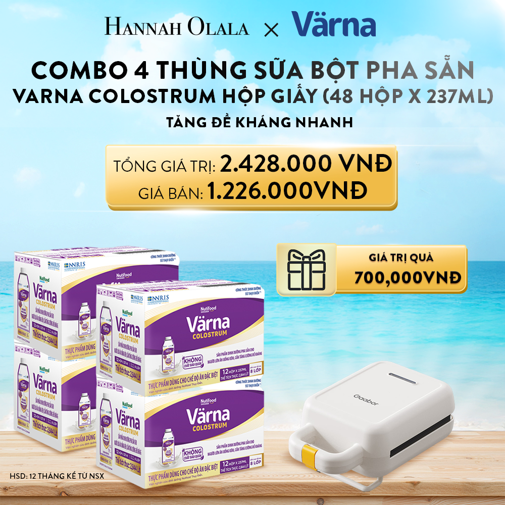  A528_DEAL 8: COMBO 4 THÙNG SỮA BỘT PHA SẴN VARNA COLOSTRUM HỘP GIẤY (48 HỘP X 237ML) 