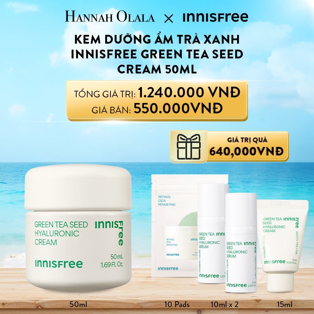 A144_DEAL 8: KEM DƯỠNG ẨM TRÀ XANH INNISFREE GREEN TEA SEED CREAM 50ML 