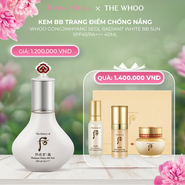  A1440_DEAL 8: KEM BB TRANG ĐIỂM CHỐNG NẮNG WH GJH SEOL RADIANT WHITE SUN BB 40ML 