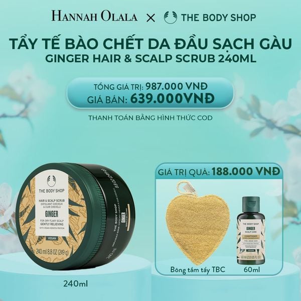  E553: DEAL 8: TẨY TẾ BÀO CHẾT DA ĐẦU ĐÁNH BAY GÀU NGỨA GINGER HAIR SCRUB 240ML 