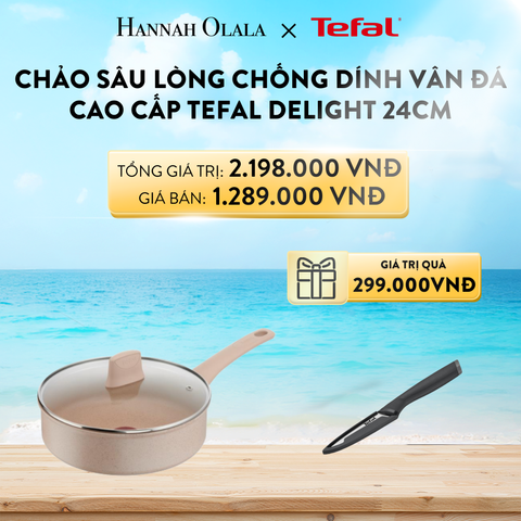  A900_DEAL 16: CHẢO SÂU LÒNG CHỐNG DÍNH VÂN ĐÁ CAO CẤP TEFAL DELIGHT G2933202, 24CM 