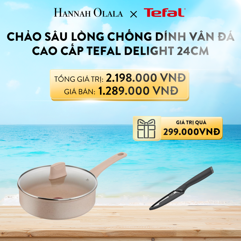  A900_DEAL 16: CHẢO SÂU LÒNG CHỐNG DÍNH VÂN ĐÁ CAO CẤP TEFAL DELIGHT G2933202, 24CM 