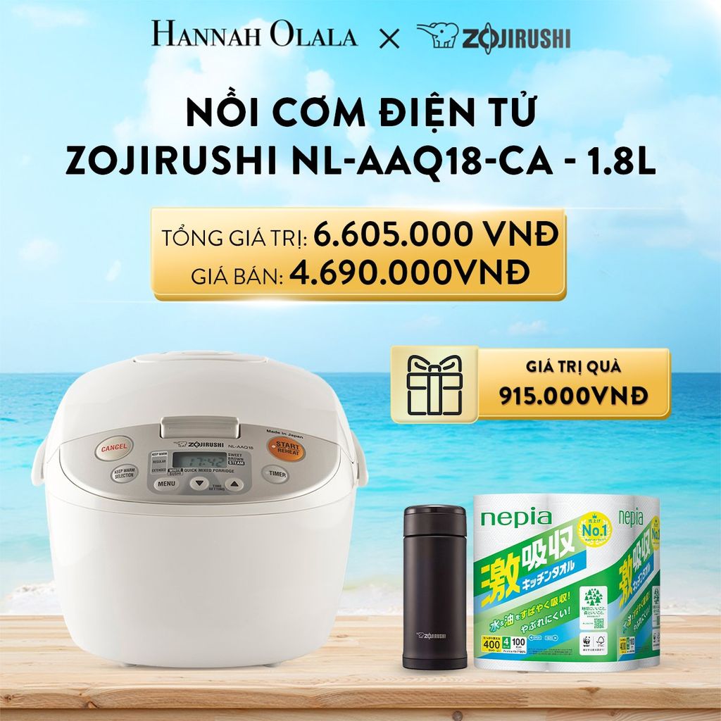  A207_DEAL 9: NỒI CƠM ĐIỆN TỬ ZOJIRUSHI NL-AAQ18-CA - 1.8L 