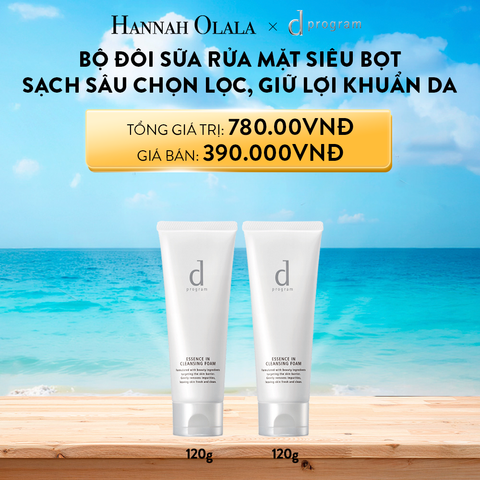  A478_DEAL 5: BỘ SỮA RỬA MẶT TẠO BỌT DƯỠNG DA DPROGRAM ESSENCE IN CLEANSING FOAM 120G X2 