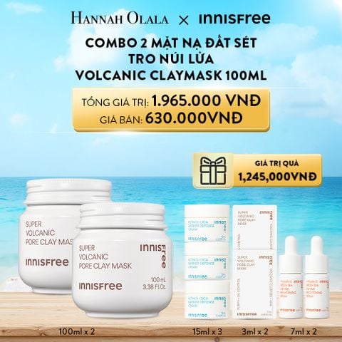  A145_DEAL 9: COMBO 2 MẶT NẠ ĐẤT SÉT TRO NÚI LỬA VOLCANIC CLAYMASK 100ML 