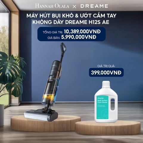  H197_DEAL 13: MÁY HÚT BỤI KHÔ & ƯỚT CẦM TAY KHÔNG DÂY DREAME H12S AE - BẢN QUỐC TẾ - BH 24 THÁNG 