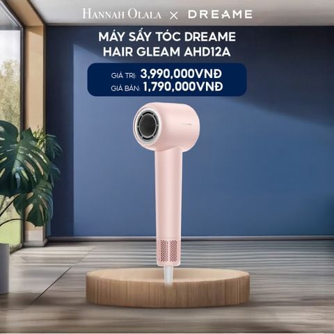  H205_DEAL 6: MÁY SẤY TÓC DREAME HAIR GLEAM AHD12A - BẢN QUỐC TẾ - BẢO HÀNH 24 THÁNG (MÀU HỒNG) 