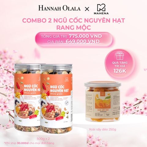  M804_DEAL 2: NGŨ CỐC NGUYÊN HẠT RANG MỘC 500G TẶNG 1 HỘP XOÀI SẤY DẺO 250G 