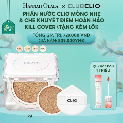  E702: [FLASH DEAL] PHẤN NƯỚC CLIO MỎNG NHẸ KILL COVER FOUNWEAR CUSHION THE ORIGINAL 15G 