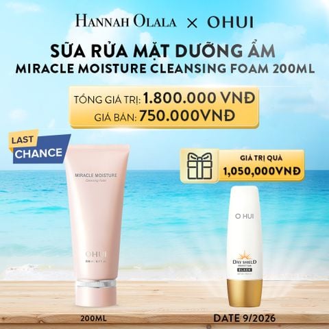  A27_DEAL 21: SỮA RỬA MẶT DƯỠNG ẨM OHUI MIRACLE MOISTURE CLEANSING FOAM 200ML 
