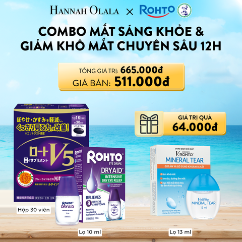  A391_DEAL 10: MUA COMBO VIÊN UỐNG BỔ MẮT ROHTO V5 VÀ 01 DUNG DỊCH NHỎ MẮT ROHTO DRY AID 