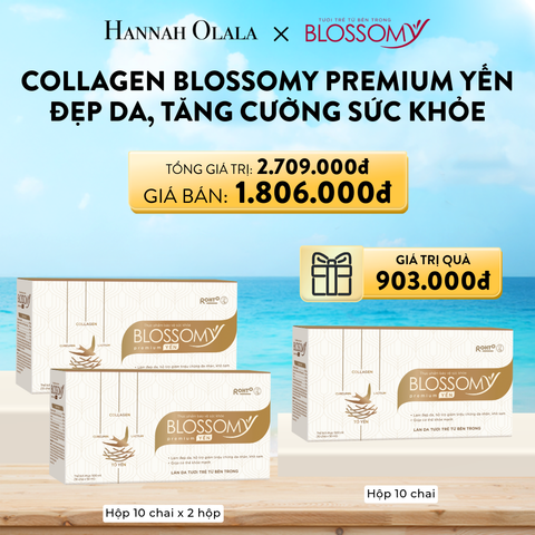  A890_DEAL 19: MUA 2 HỘP 10 TẶNG 1 HỘP 10 THỰC PHẨM BẢO VỆ SỨC KHỎE BLOSSOMY PREMIUM TỔ YẾN (MÀU VÀNG) (HỘP 10 CHAI X 3 HỘP) 
