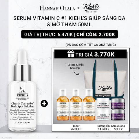  DEAL 12: SERUM LÀM SÁNG DA & MỜ THÂM MỤN KIEHL'S CLEARLY CORRECTIVE™ DARK SPOT SOLUTION 50ML 