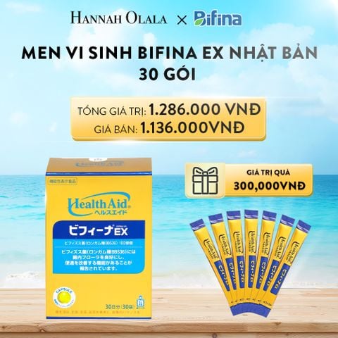  A811_DEAL 1: MEN VI SINH BIFINA EX NHẬT BẢN - HỘP 30 GÓI - HỖ TRỢ VIÊM ĐẠI TRÀNG, RUỘT KÍCH THÍCH, RỐI LOẠN TIÊU HÓA 