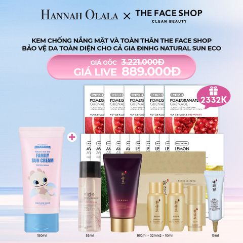  DEAL 4: KEM CHỐNG NẮNG MẶT VÀ TOÀN THÂN THE FACE SHOP BẢO VỆ DA TOÀN DIỆN CHO CẢ GIA ĐÌNH NATURAL SUN ECO 