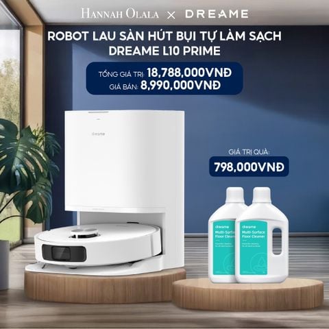  H198_DEAL 14: ROBOT LAU SÀN HÚT BỤI TỰ LÀM SẠCH DREAME L10 PRIME - BẢN QUỐC TẾ - BH 24 THÁNG 