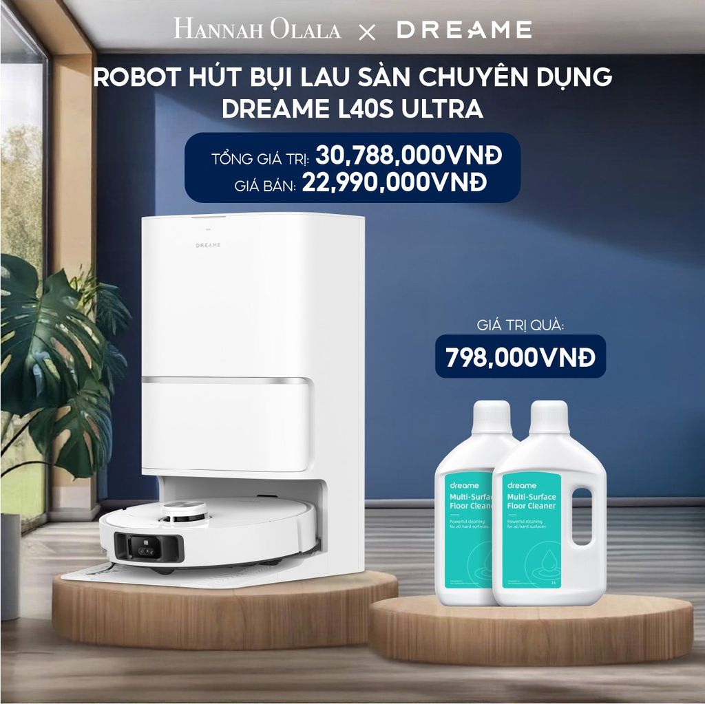  H193_DEAL 1: ROBOT HÚT BỤI LAU SÀN CHUYÊN DỤNG DREAME L40S ULTRA - BẢO HÀNH 24 THÁNG 