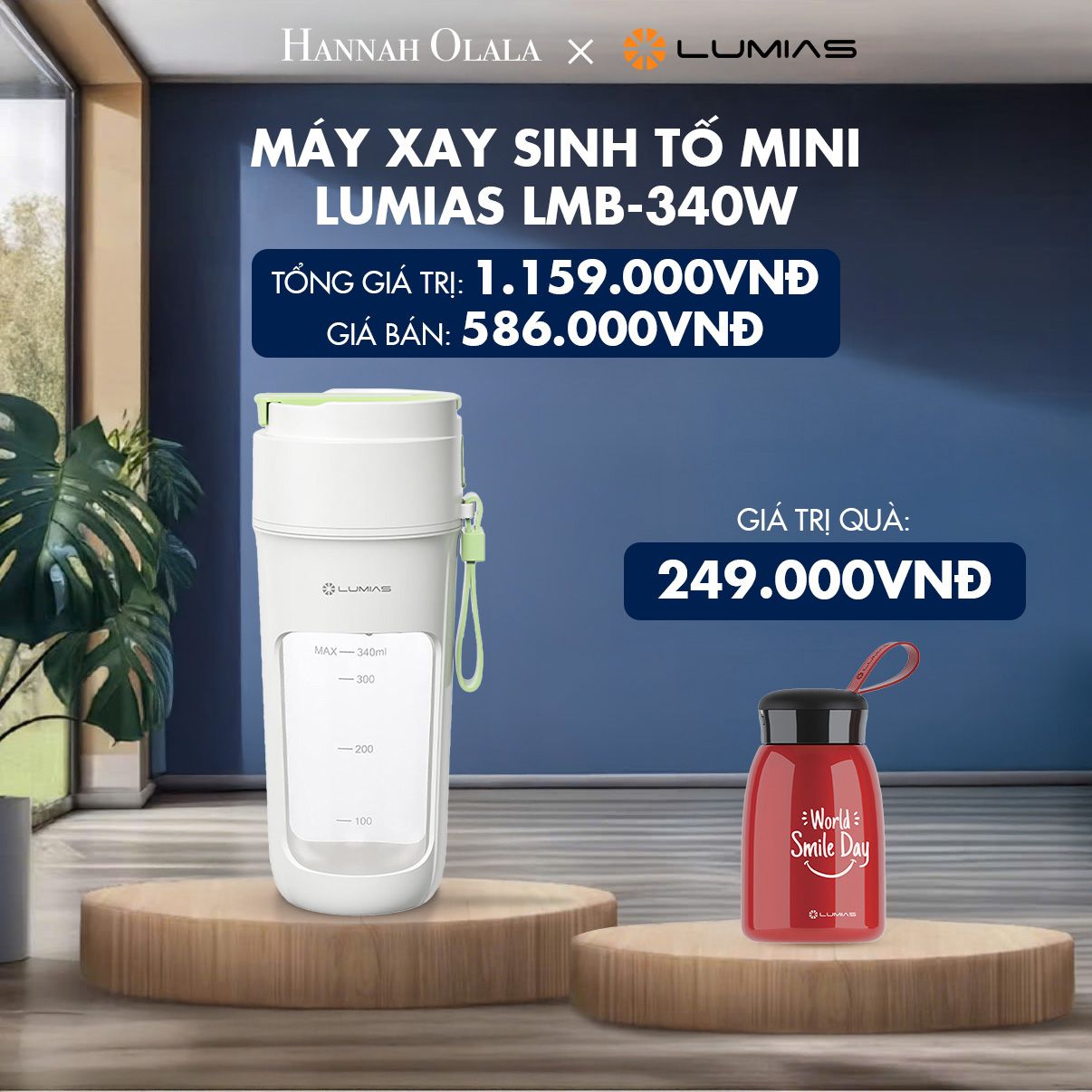  H70_DEAL 13: MÁY XAY SINH TỐ MINI LUMIAS LMB-340W 