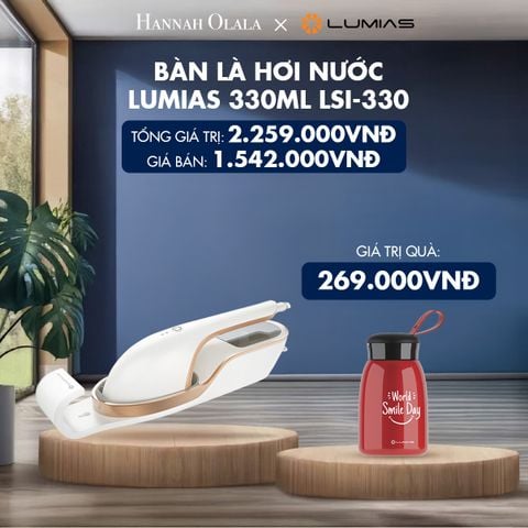  H74_DEAL 17: BÀN LÀ HƠI NƯỚC LUMIAS DUNG TÍCH 330ML LSI-330 (WHITE - SILVER)/ (WHITE - ROSE)/ (WHITE - GOLD) 