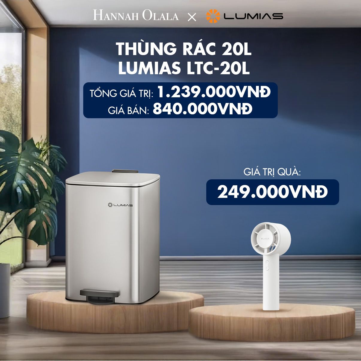  H96_DEAL 32: THÙNG RÁC 20L LUMIAS LTC-20L 