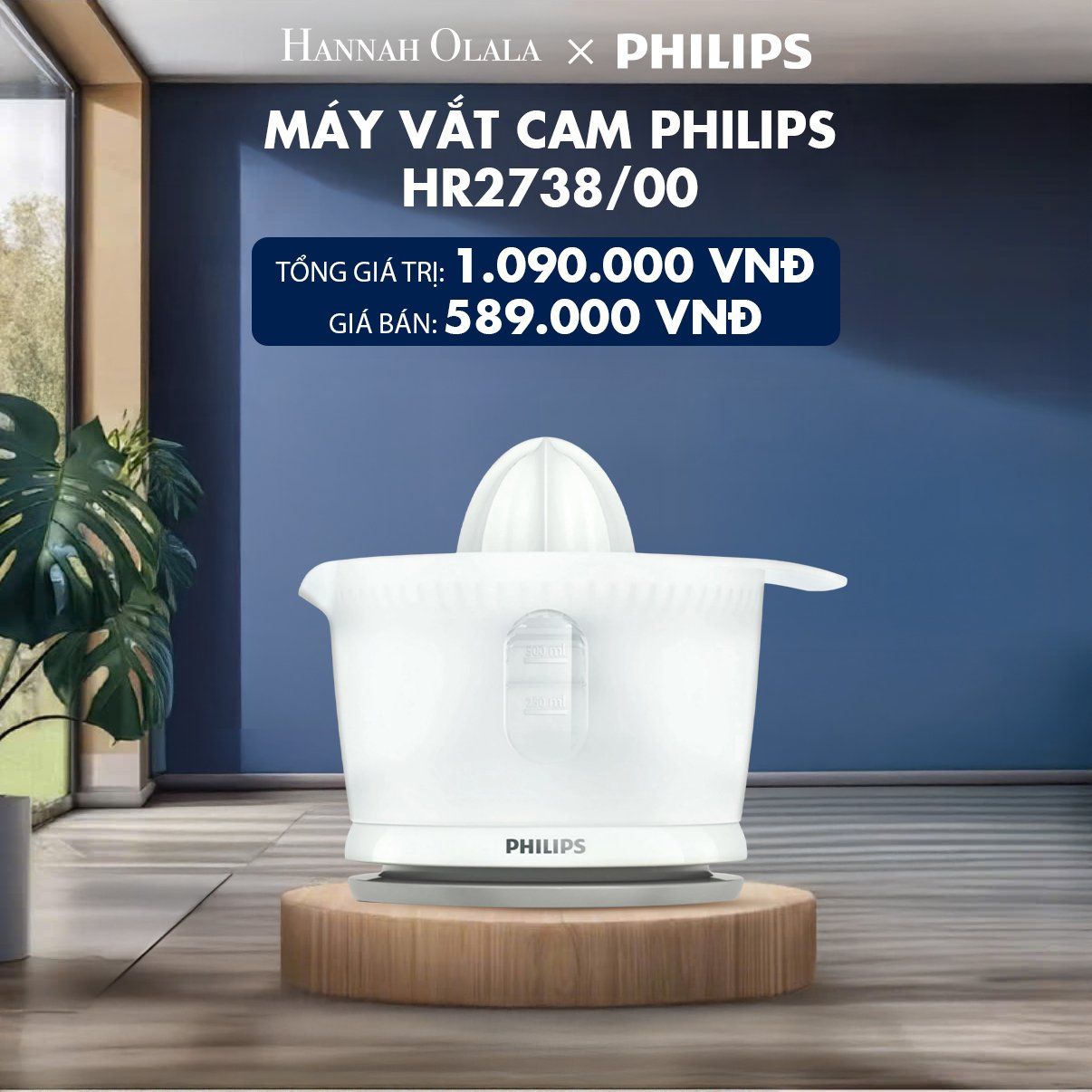  H118_DEAL 18: MÁY VẮT CAM PHILIPS HR 2738/00 