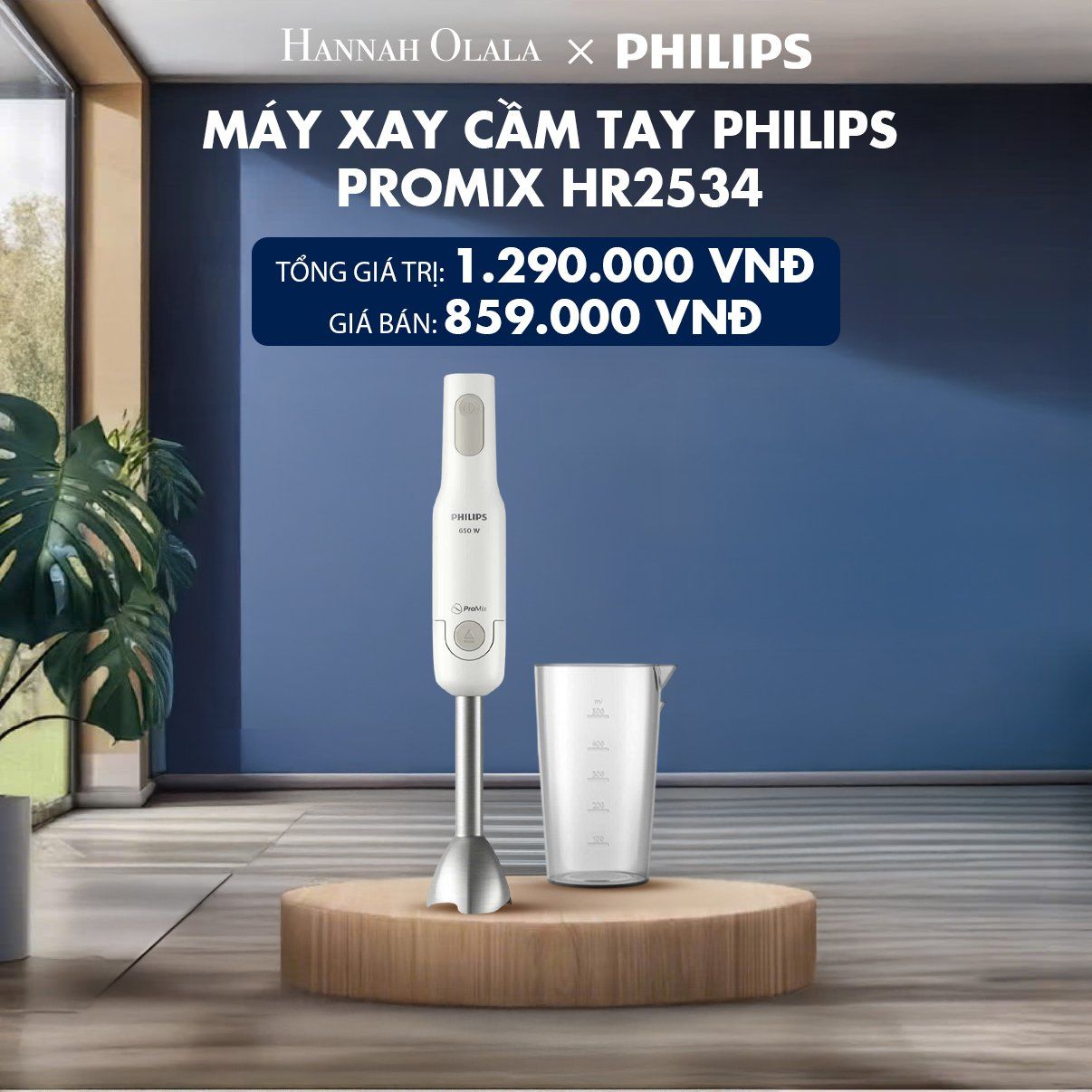  H117_DEAL 17: MÁY XAY CẦM TAY PHILIPS PROMIX HR2534 