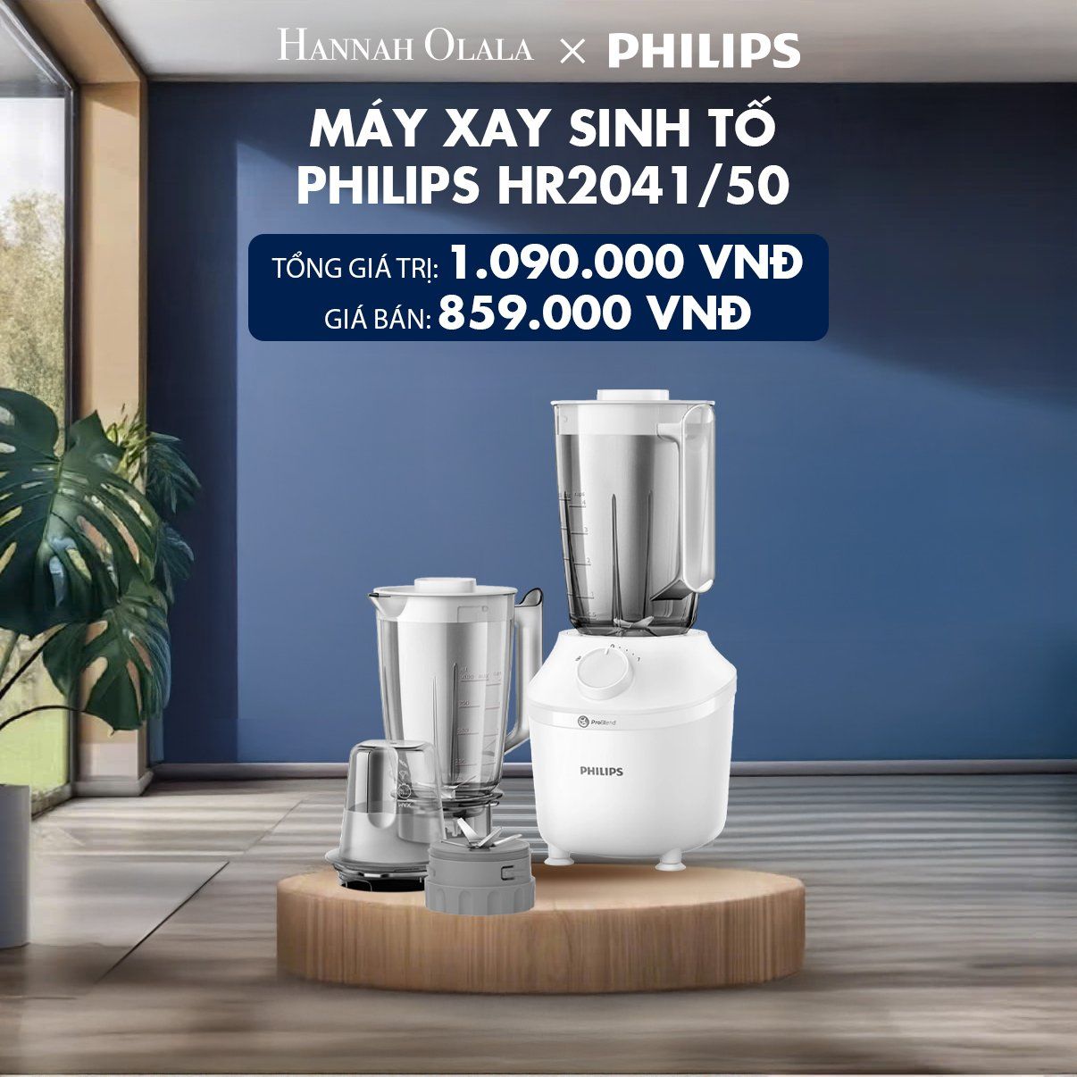  H116_DEAL 16: MÁY XAY SINH TỐ PHILIPS HR2041/50 