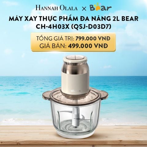  A851_DEAL 12: MÁY XAY THỰC PHẨM ĐA NĂNG 2L BEAR CH-4H03X (QSJ-D03D7) - CÔNG SUẤT 300W 
