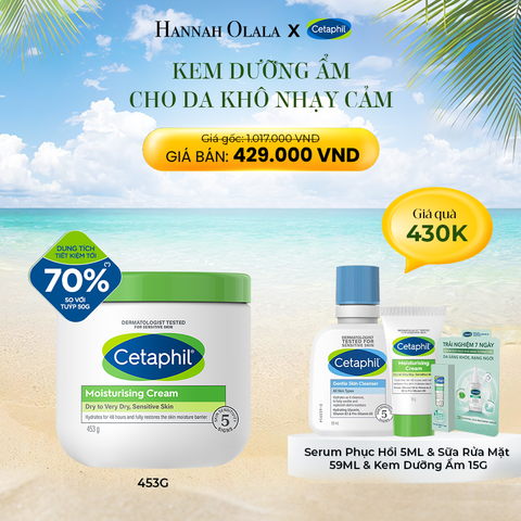 E585_DEAL 3: KEM DƯỠNG ẨM CHO DA NHẠY CẢM CETAPHIL MOISTURIZING CREAM 453G - PHIÊN BẢN TIẾT KIỆM ĐẾN 70% 