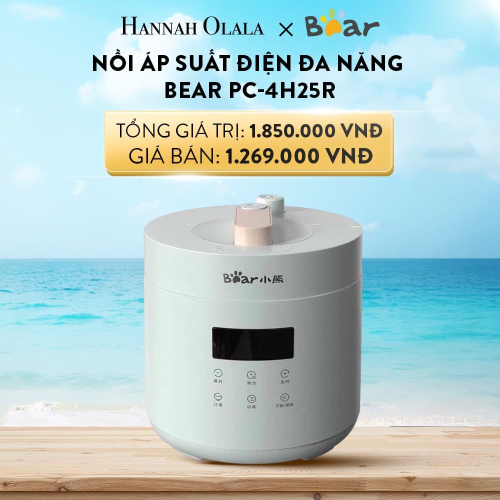  A858_DEAL 19: NỒI ÁP SUẤT ĐIỆN ĐA NĂNG BEAR PC-4H25R CÔNG SUẤT 600W, DUNG TÍCH 2.5L 