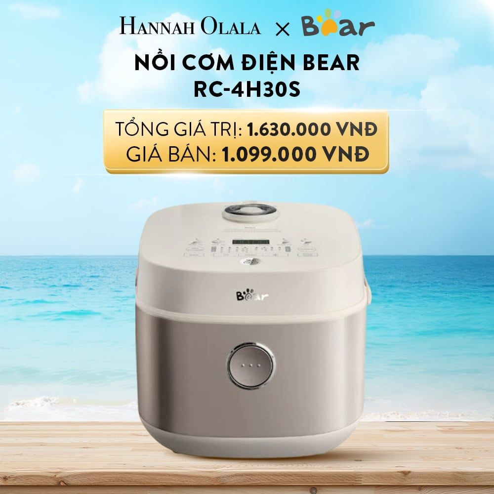  A852_DEAL 13: NỒI CƠM ĐIỆN BEAR RC-4H30S, CÔNG SUẤT: 800W, DUNG TÍCH 1L 