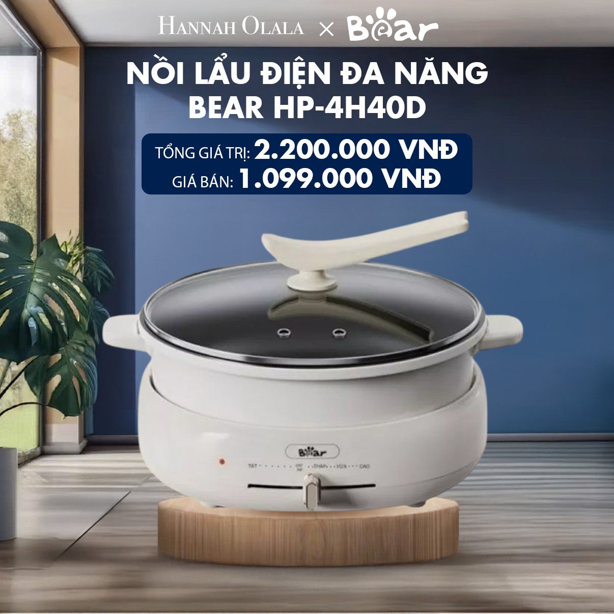  H6_DEAL 10: NỒI LẨU ĐIỆN ĐA NĂNG BEAR HP-4H40D 
