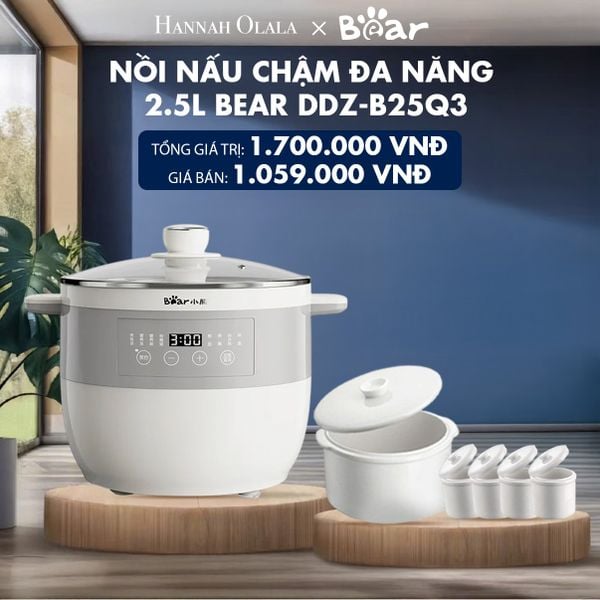  H17_DEAL 7: NỒI NẤU CHẬM ĐA NĂNG BEAR DDZ-B25Q3 