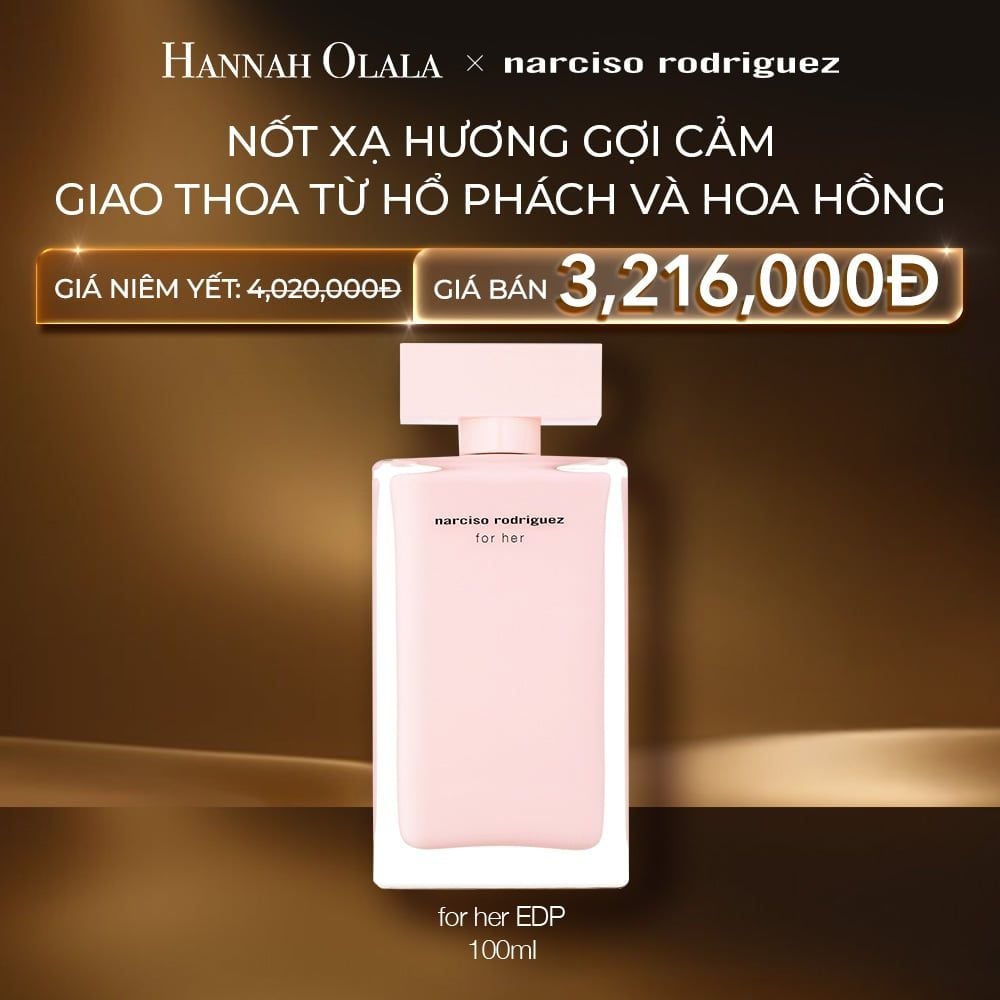  C83: DEAL 24: NƯỚC HOA NỮ NARCISO RODRIGUEZ FOR HER EAU DE PARFUM 100ML 