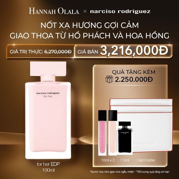  C89: DEAL 3: NƯỚC HOA NỮ NARCISO RODRIGUEZ FOR HER EAU DE PARFUM 100ML 