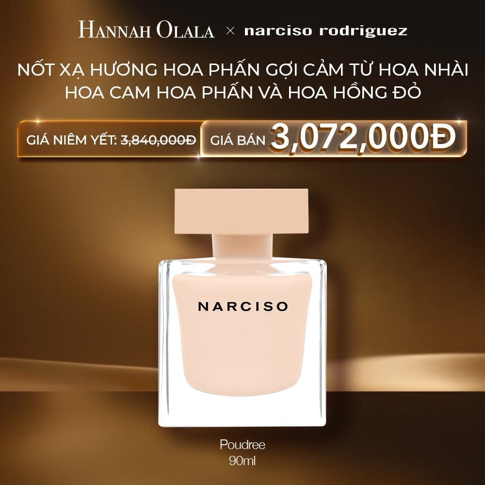  C87: DEAL 28: NƯỚC HOA NỮ NARCISO RODRIGUEZ NARCISO EAU DE PARFUM POUDREE 90ML 