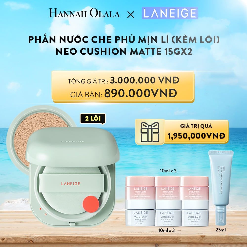  A650_DEAL 9A: PHẤN NƯỚC CHE PHỦ MUA 1 PHẤN NƯỚC CHE PHỦ MỊN LÌ, MỎNG NHẸ 50H NEO CUSHION MATTE (KÈM LÕI) CHỌN MÀU 