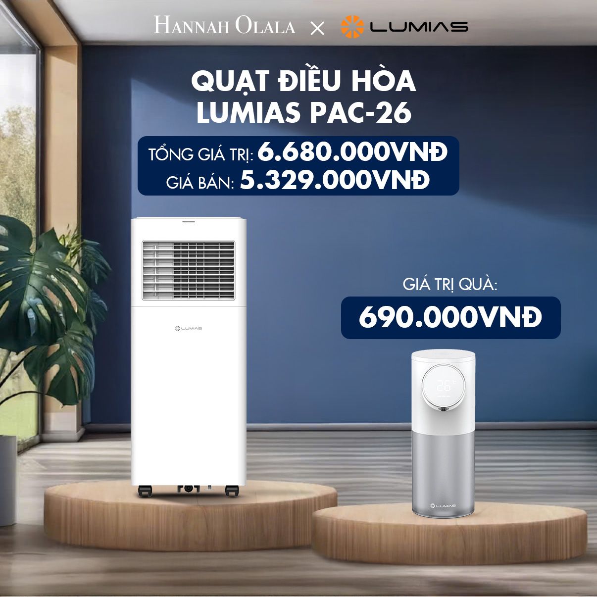  H72_DEAL 15: QUẠT ĐIỀU HÒA LUMIAS PAC-26 