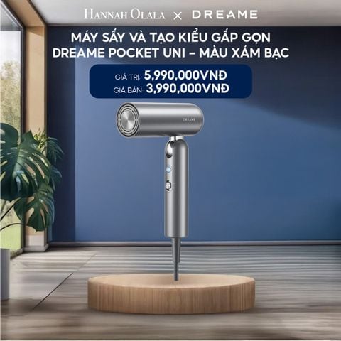  H208_DEAL 8: MÁY SẤY TÓC DREAME POCKET UNI - BẢN QUỐC TẾ - BẢO HÀNH 24 THÁNG (MÀU VÀNG HỒNG , MÀU VÀNG TITAN, MÀU XÁM BẠC) 