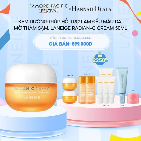  C201_DEAL 4BK: KEM DƯỠNG GIÚP HỖ TRỢ LÀM ĐỀU MÀU DA MỜ THÂM SẠM LANEIGE RADIAN-C CREAM 50ML 