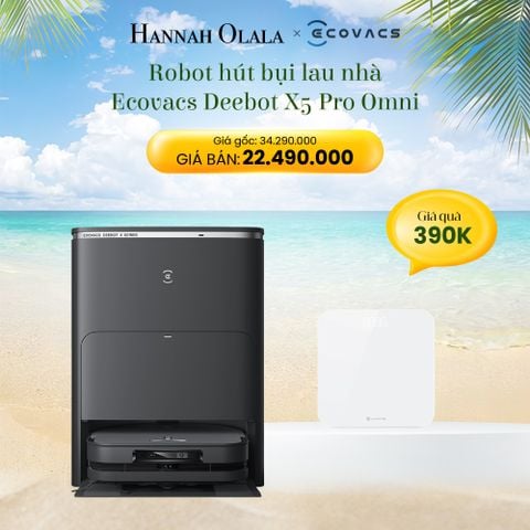  E324_DEAL 5: ROBOT HÚT BỤI LAU NHÀ ECOVACS DEEBOT X5 PRO OMNI - TẶNG CÂN G25 LUMIAS 