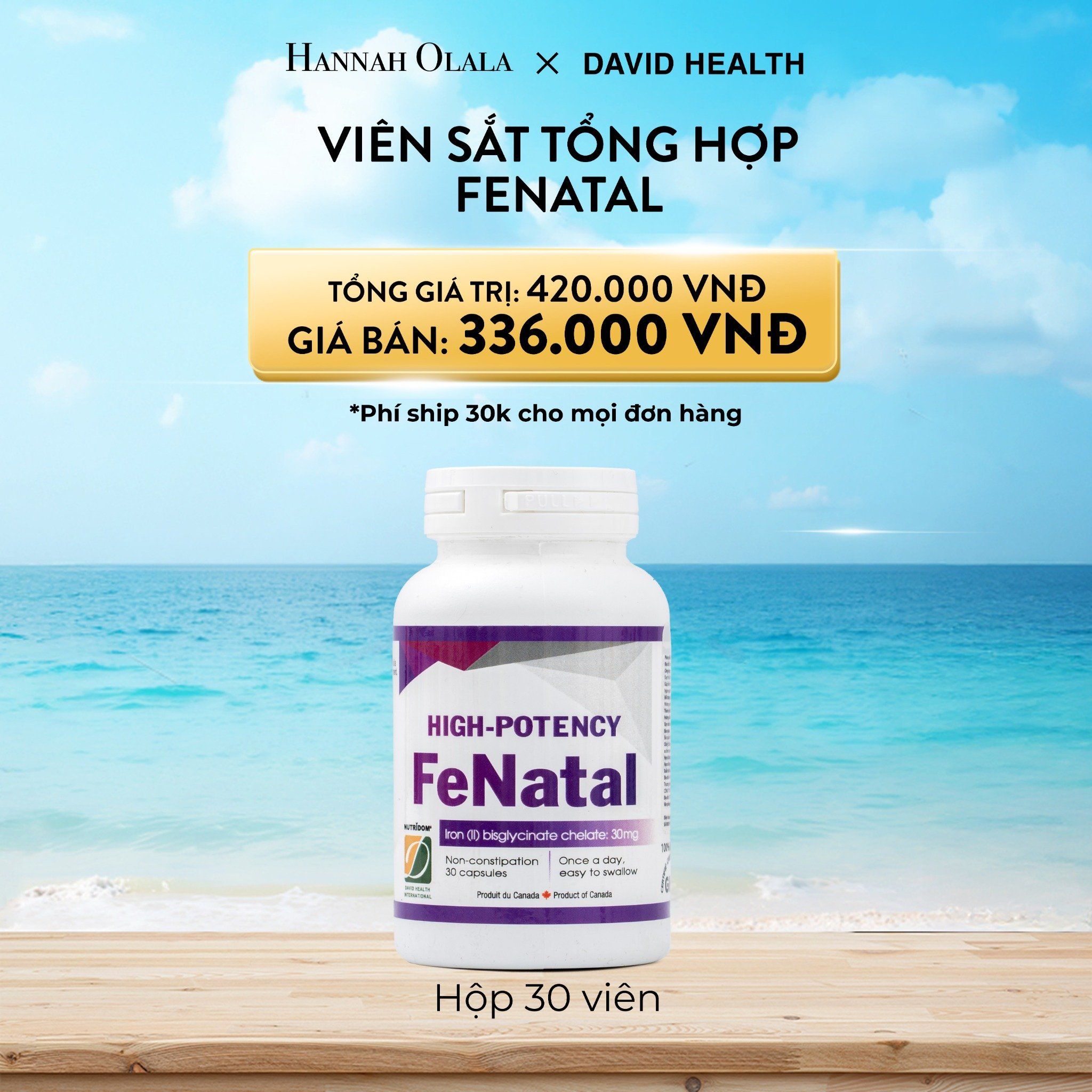  A252_DEAL 9: VIÊN SẮT HIGH POTENCY FENATAL (30 VIÊN) 